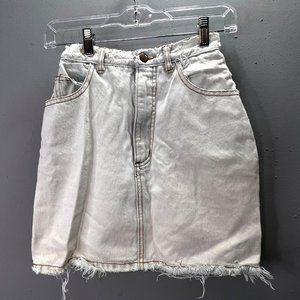 Vintage Guess Georges Marciano Jeans Denim Skirt sz 26 Distressed Bleached Fray